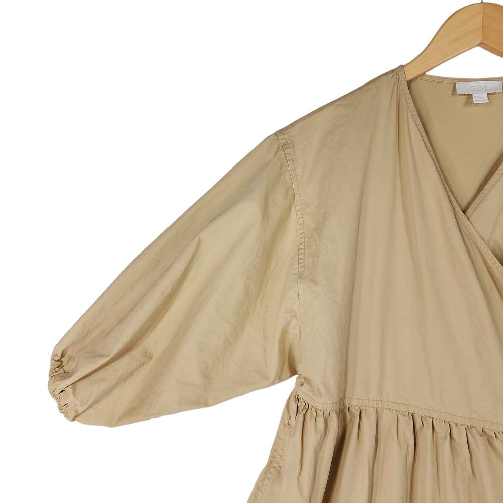 COS Beige Tiered Wrap-Style Midi Dress - Picture 5 of 16